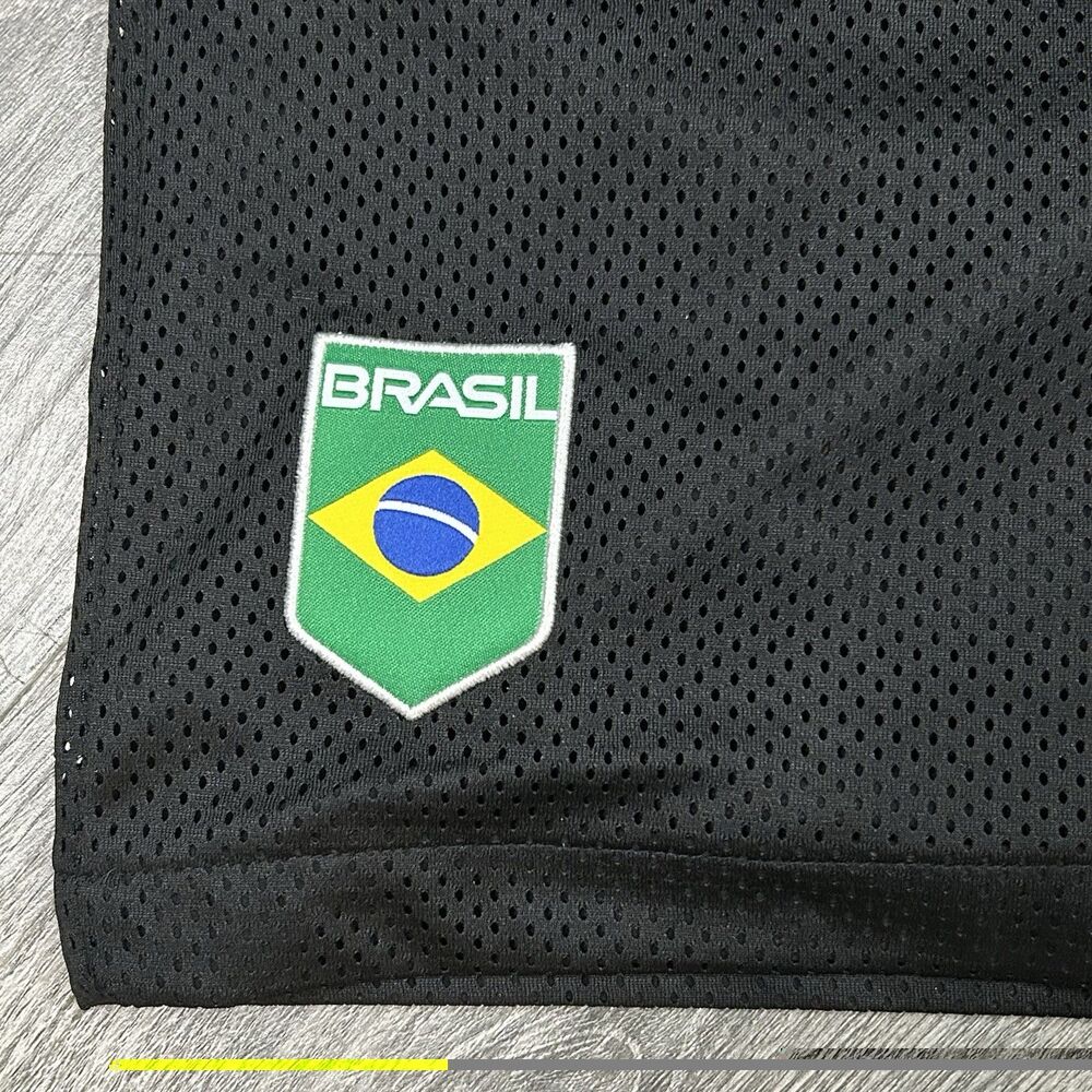 Adidas Originals Brasil Brazil Skateboarding Trefoil Mesh Shorts Black Mens M - Picture 2 of 7